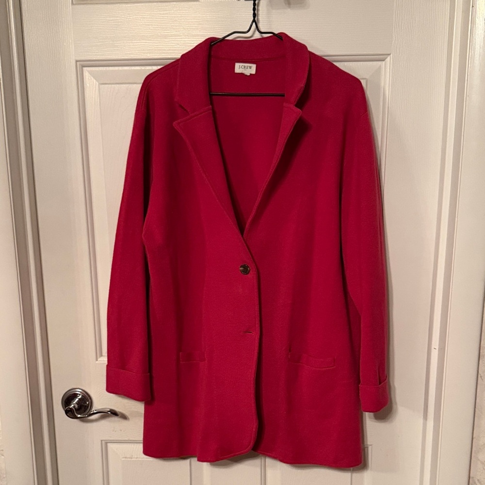 J. Crew Women's Bold Burgundy Blazer